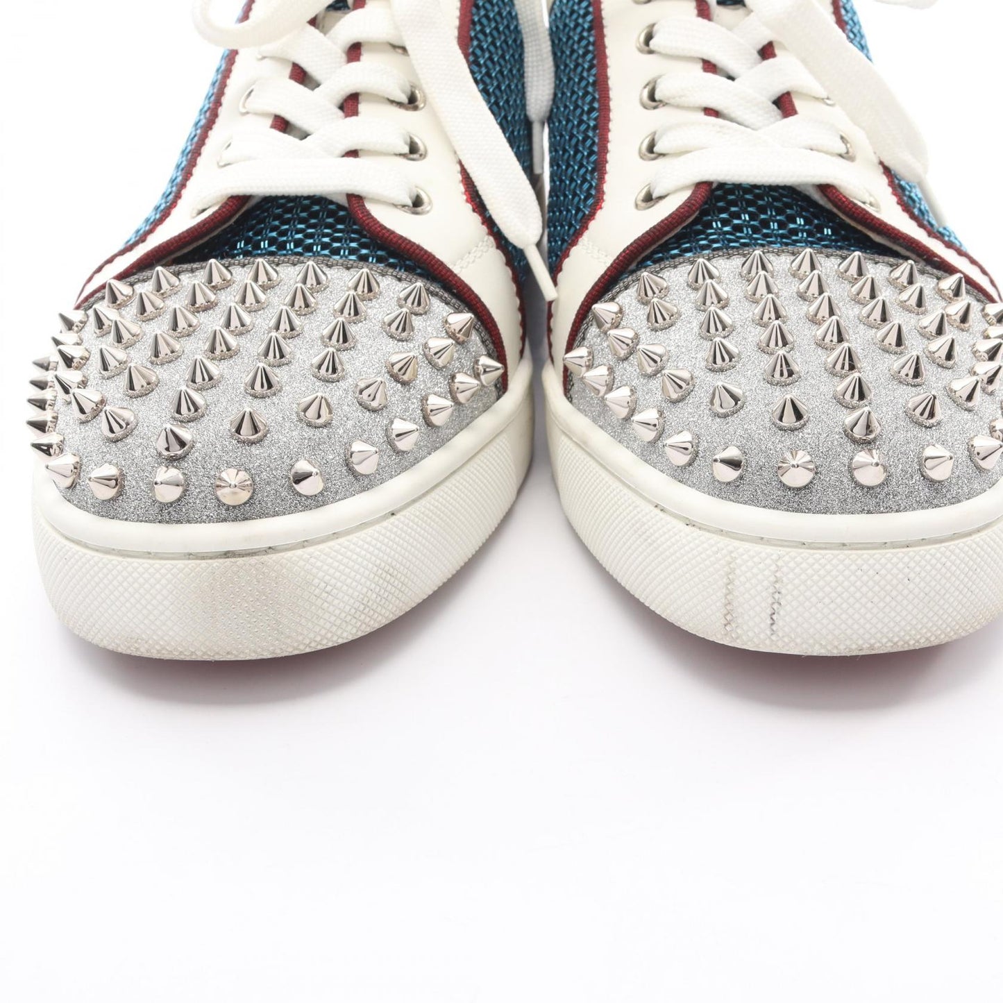 Louis Junior Spikes Orlato スニーカー レザー ファブリック エナメルレザー ホワイト マルチカラー クリスチャンルブタン シューズ Christian Louboutin