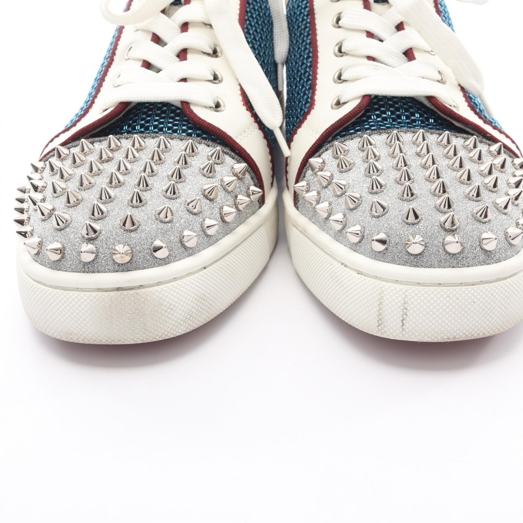 Louis Junior Spikes Orlato スニーカー レザー ファブリック エナメルレザー ホワイト マルチカラー クリスチャンルブタン シューズ Christian Louboutin