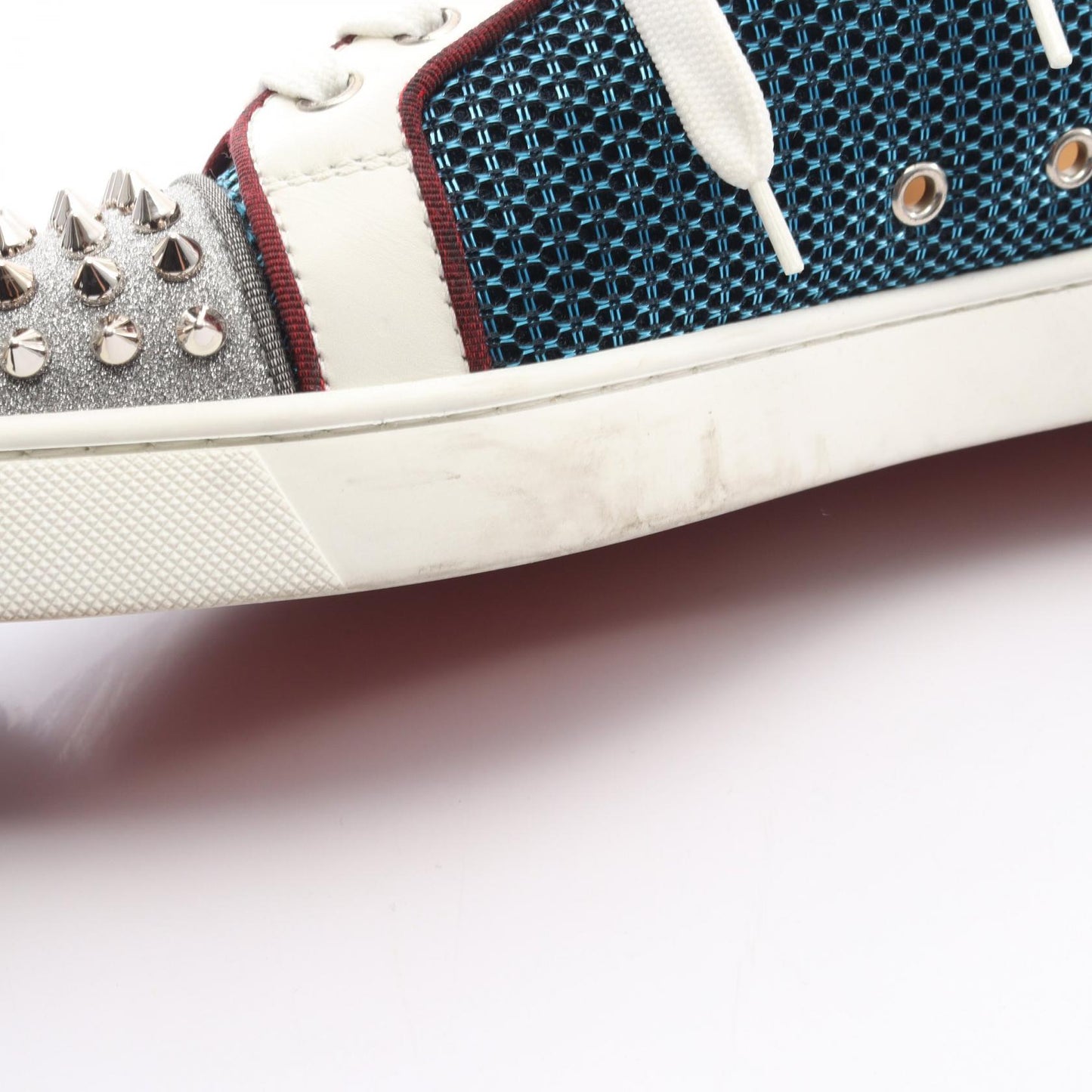 Louis Junior Spikes Orlato スニーカー レザー ファブリック エナメルレザー ホワイト マルチカラー クリスチャンルブタン シューズ Christian Louboutin