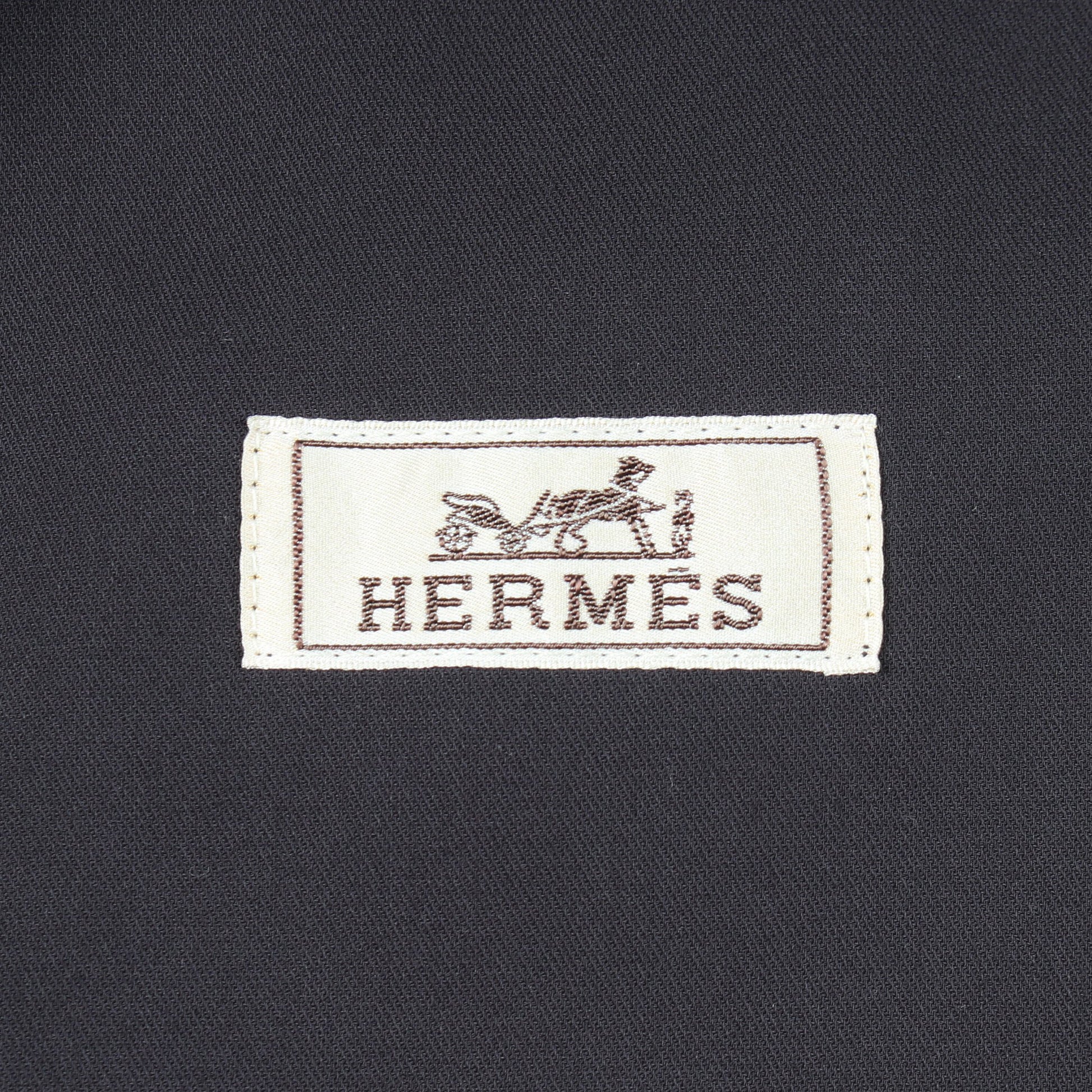 セリエボタン ブルゾン ジャケット コットン シルク ネイビー エルメス アウター HERMES