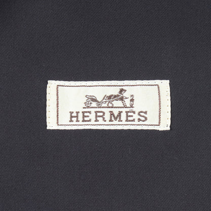 セリエボタン ブルゾン ジャケット コットン シルク ネイビー エルメス アウター HERMES