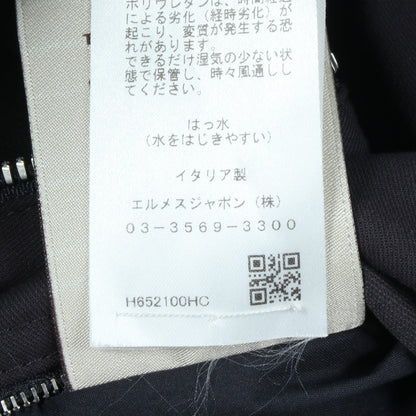 セリエボタン ブルゾン ジャケット コットン シルク ネイビー エルメス アウター HERMES