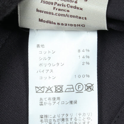 セリエボタン ブルゾン ジャケット コットン シルク ネイビー エルメス アウター HERMES