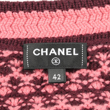 ココマークボタン クロップドカーディガン カーディガン カシミヤ ピンク ボルドー シャネル トップス CHANEL
