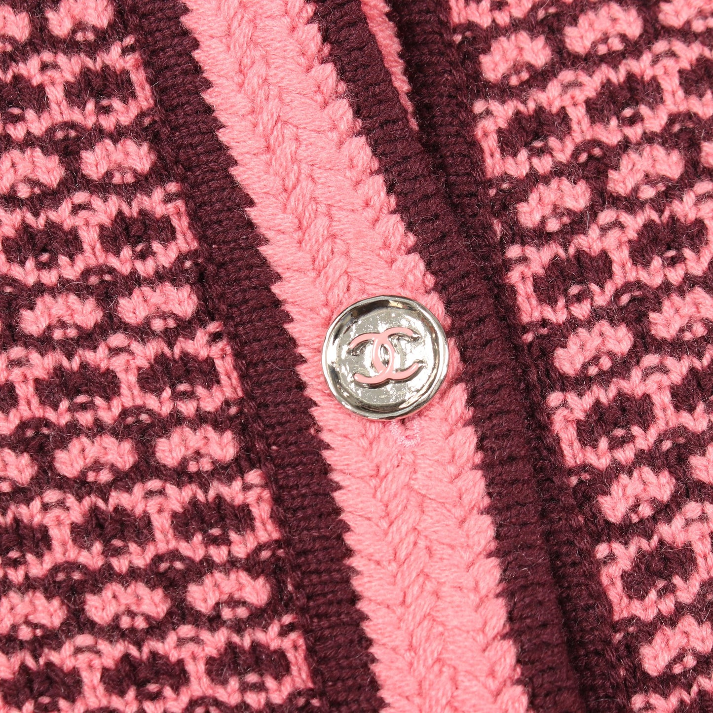 ココマークボタン クロップドカーディガン カーディガン カシミヤ ピンク ボルドー シャネル トップス CHANEL