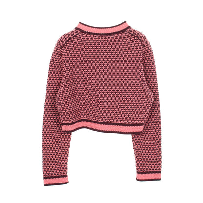 ココマークボタン クロップドカーディガン カーディガン カシミヤ ピンク ボルドー シャネル トップス CHANEL