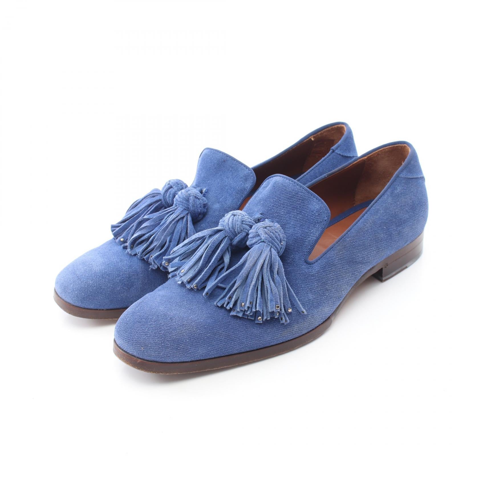 タッセル ローファー スエード ブルー ジミーチュウ シューズ JIMMY CHOO