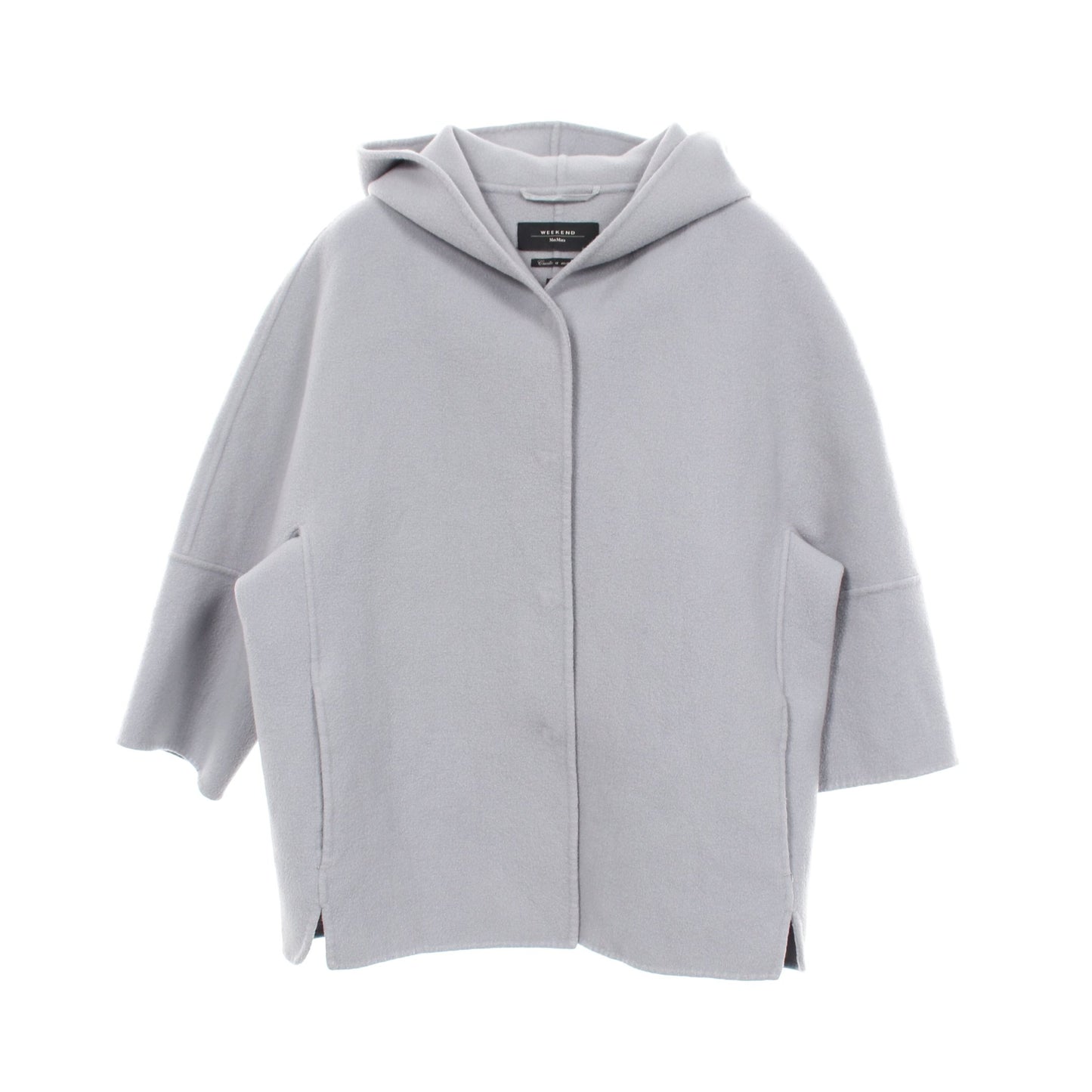 CUCITO A MANO フード付き コート ウール ブルーグレー マックスマーラウィークエンド アウター Max Mara Weekend