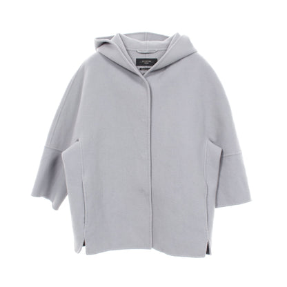 CUCITO A MANO フード付き コート ウール ブルーグレー マックスマーラウィークエンド アウター Max Mara Weekend