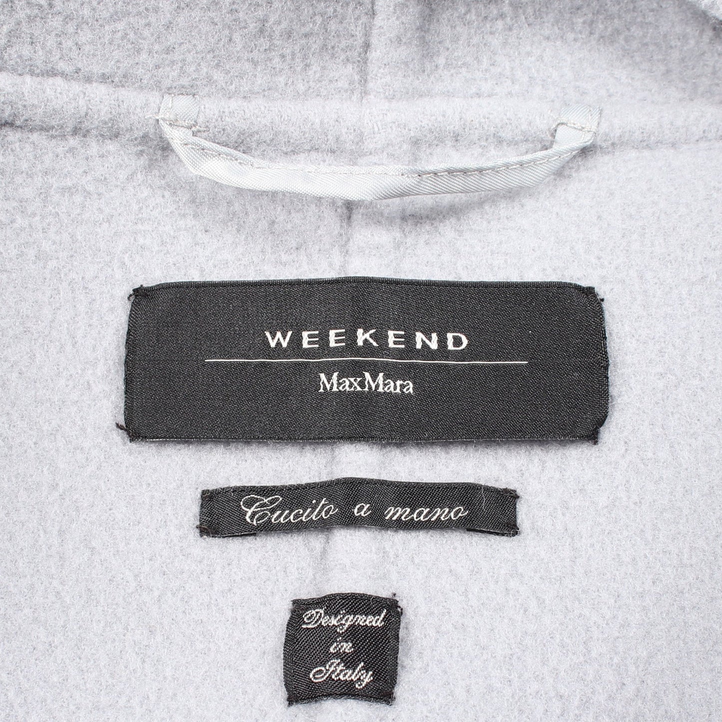 CUCITO A MANO フード付き コート ウール ブルーグレー マックスマーラウィークエンド アウター Max Mara Weekend