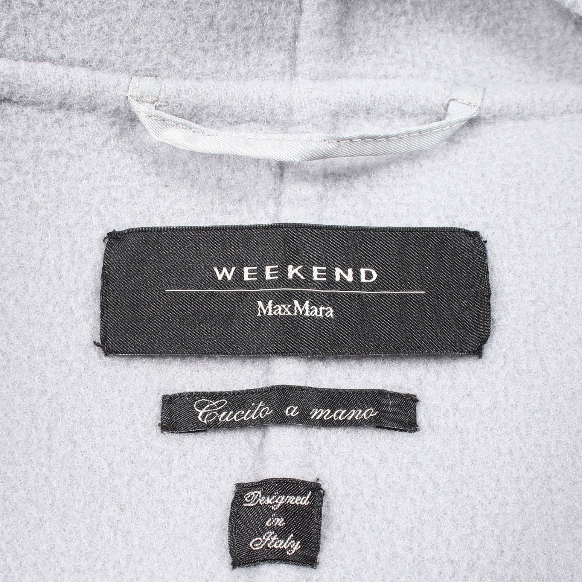 CUCITO A MANO フード付き コート ウール ブルーグレー マックスマーラウィークエンド アウター Max Mara Weekend