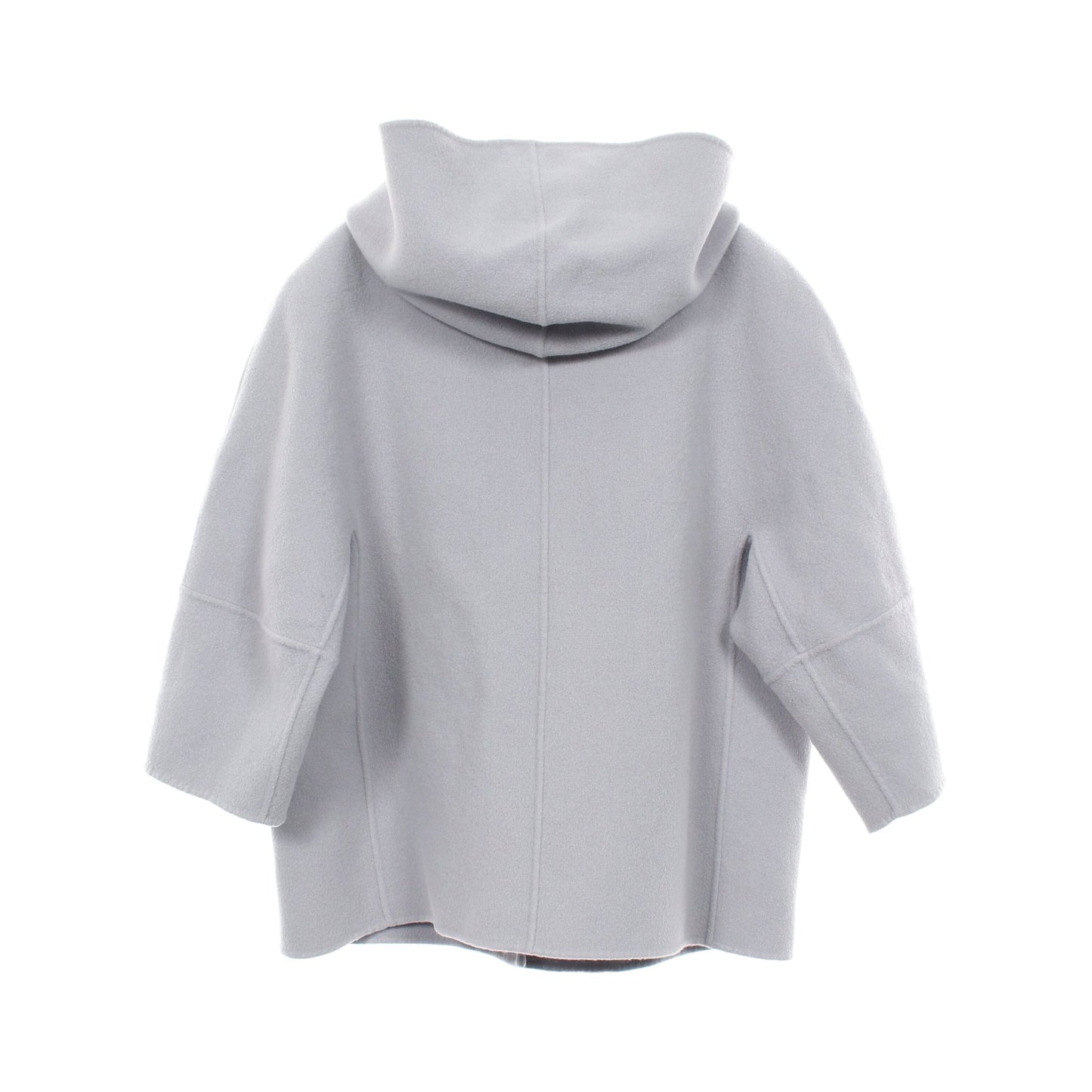 CUCITO A MANO フード付き コート ウール ブルーグレー マックスマーラウィークエンド アウター Max Mara Weekend