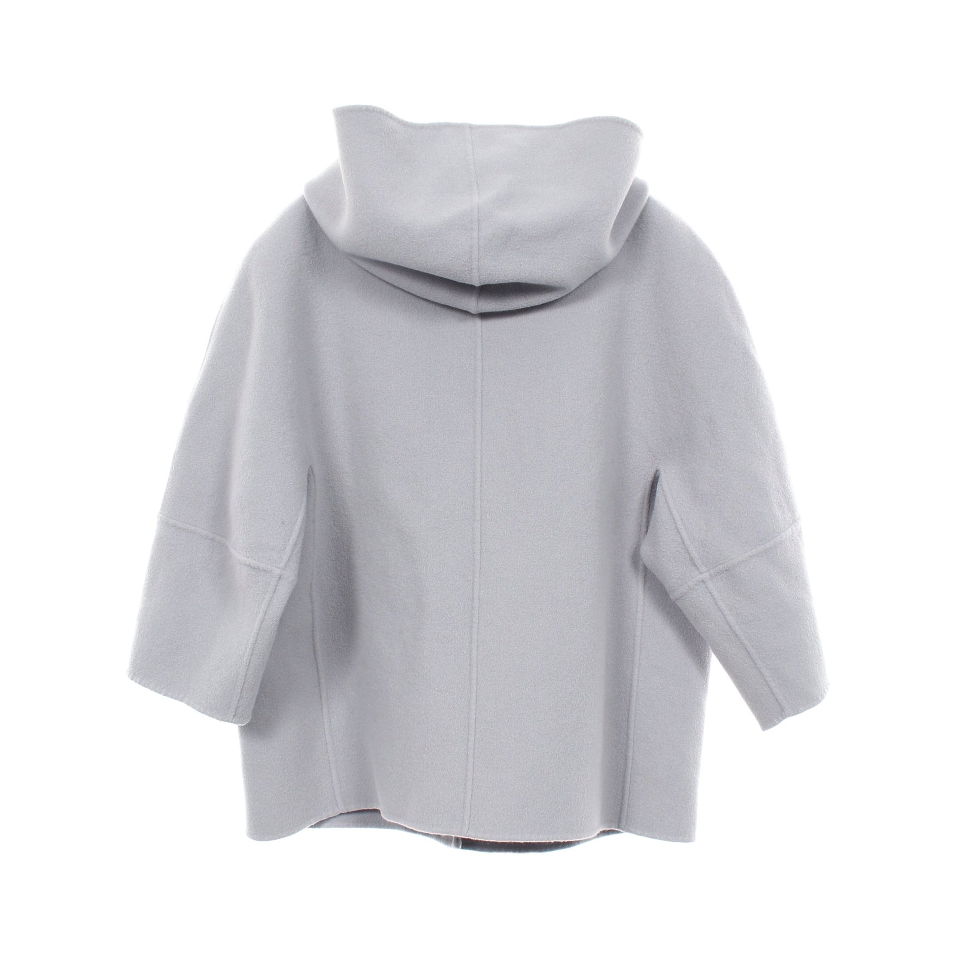CUCITO A MANO フード付き コート ウール ブルーグレー マックスマーラウィークエンド アウター Max Mara Weekend