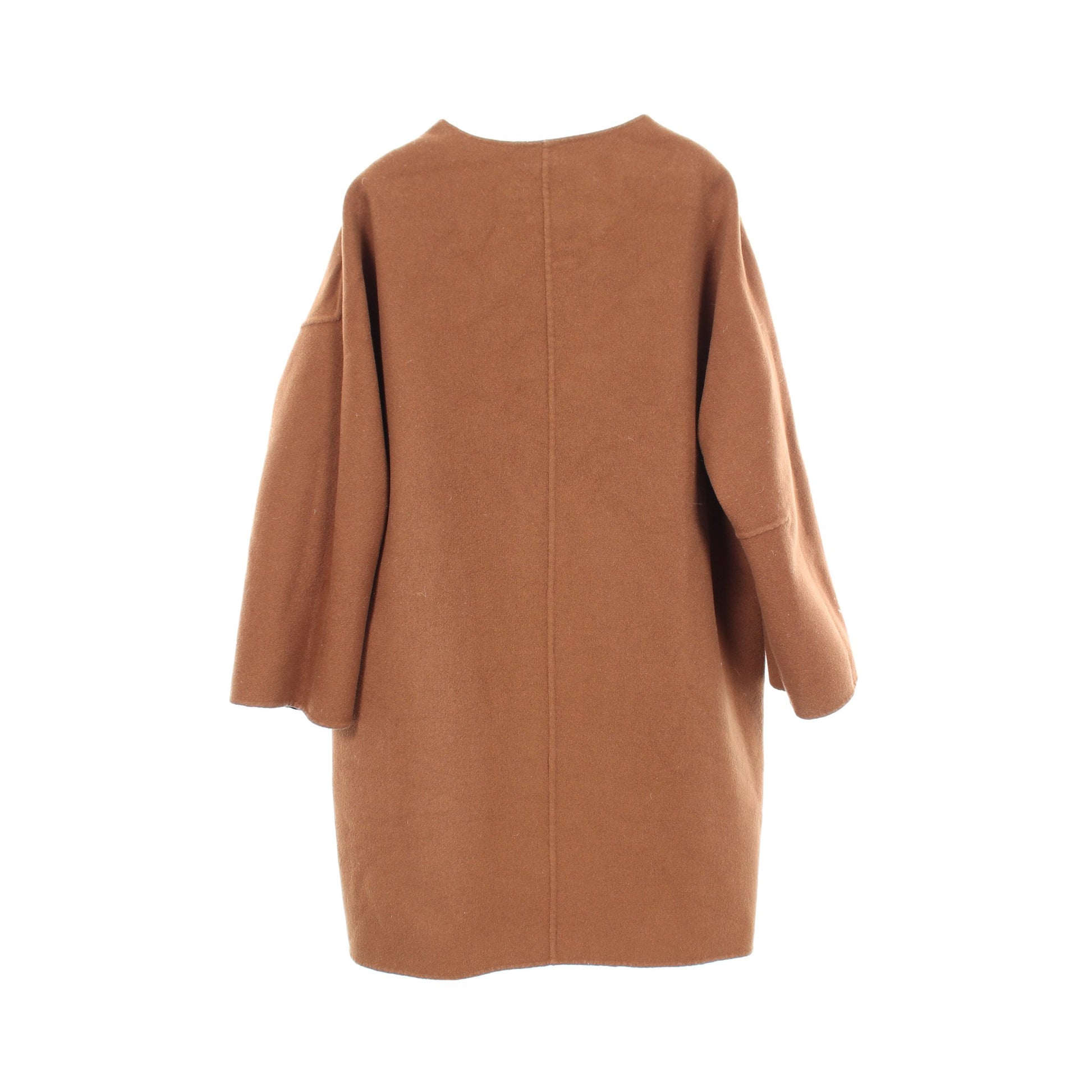 ノーカラー リバーシブル コート ウール ネイビー ライトブラウン マックスマーラウィークエンド アウター Max Mara Weekend