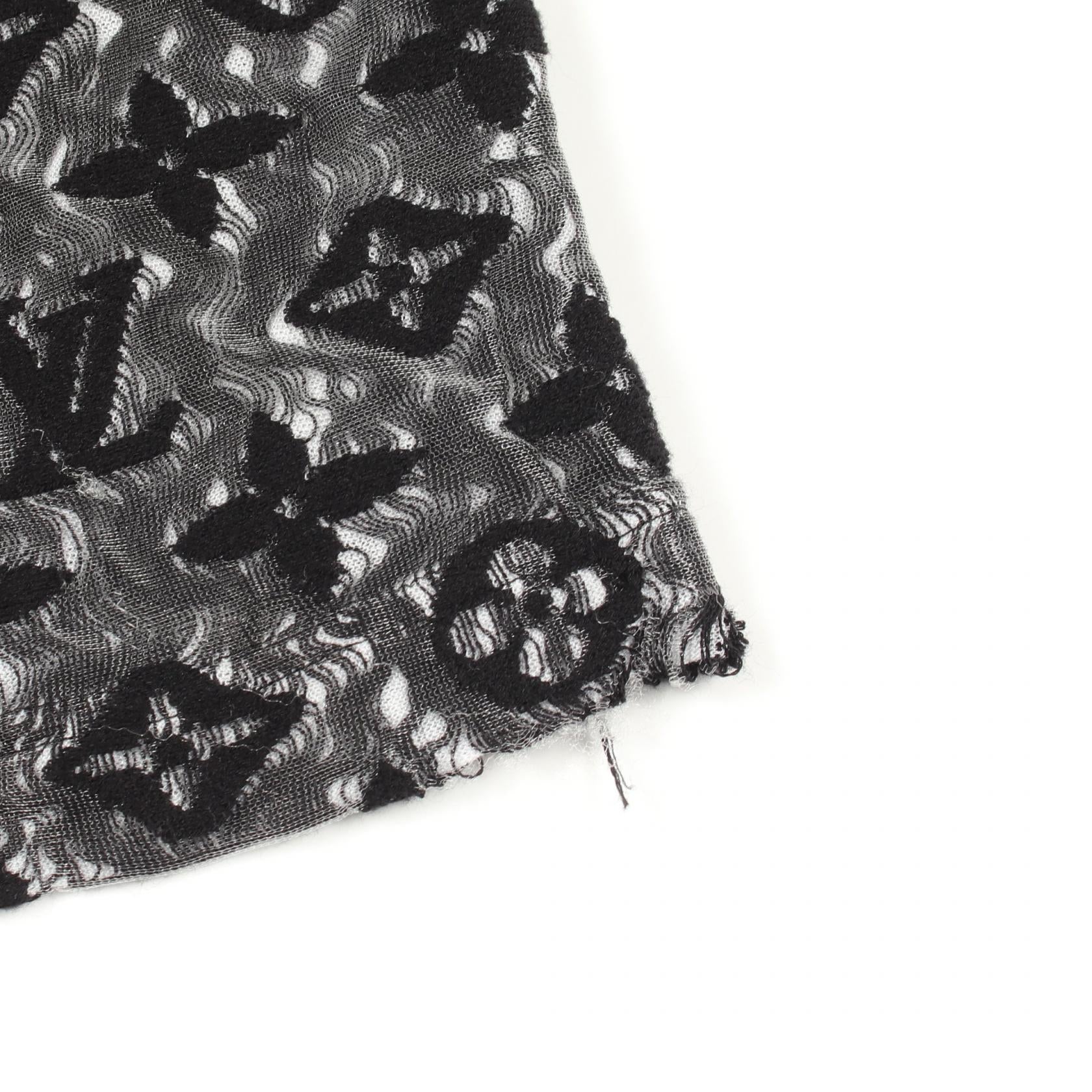 モノグラム シースルー 半袖Tシャツ コットン ブラック ルイヴィトン トップス LOUIS VUITTON