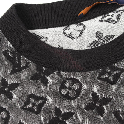モノグラム シースルー 半袖Tシャツ コットン ブラック ルイヴィトン トップス LOUIS VUITTON