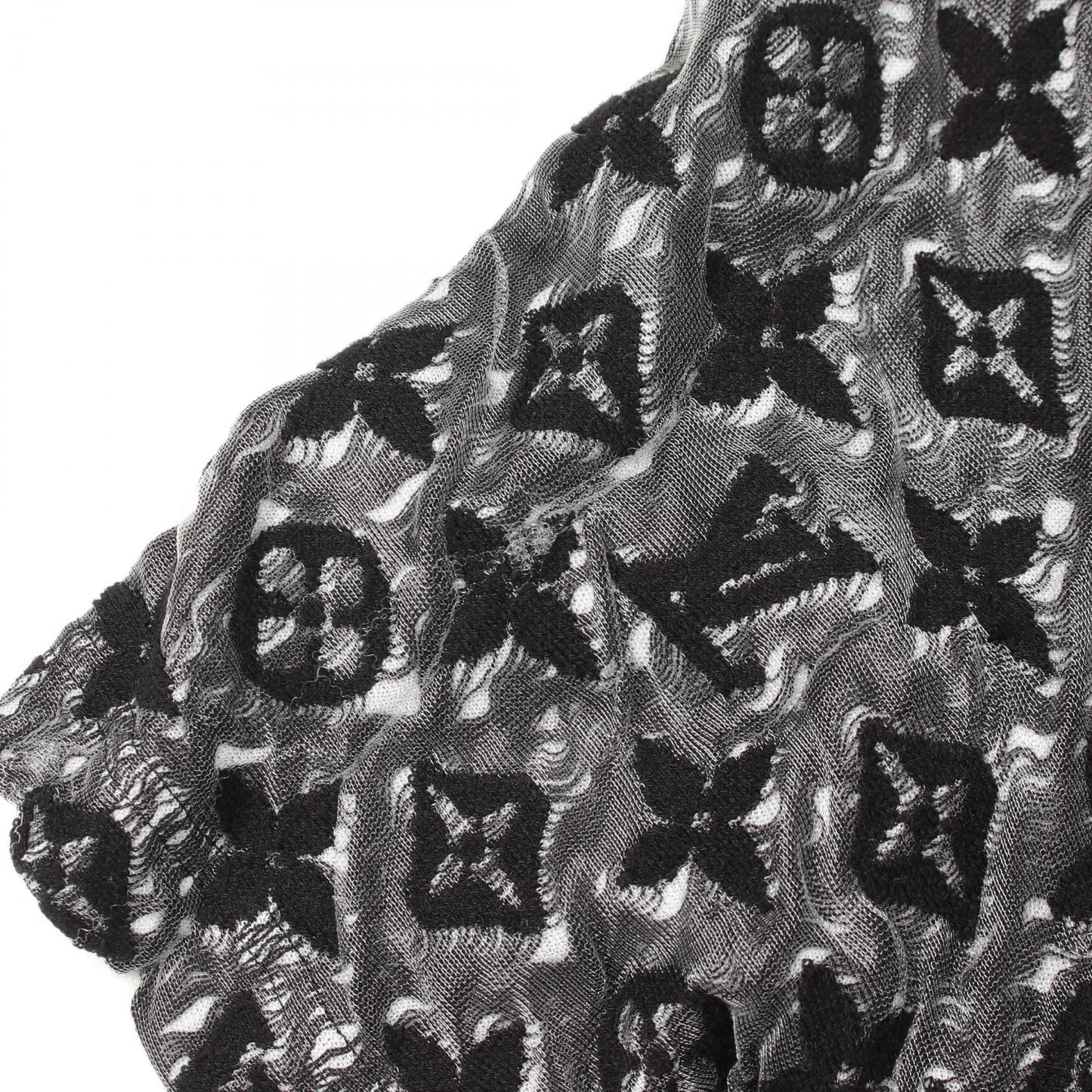 モノグラム シースルー 半袖Tシャツ コットン ブラック ルイヴィトン トップス LOUIS VUITTON