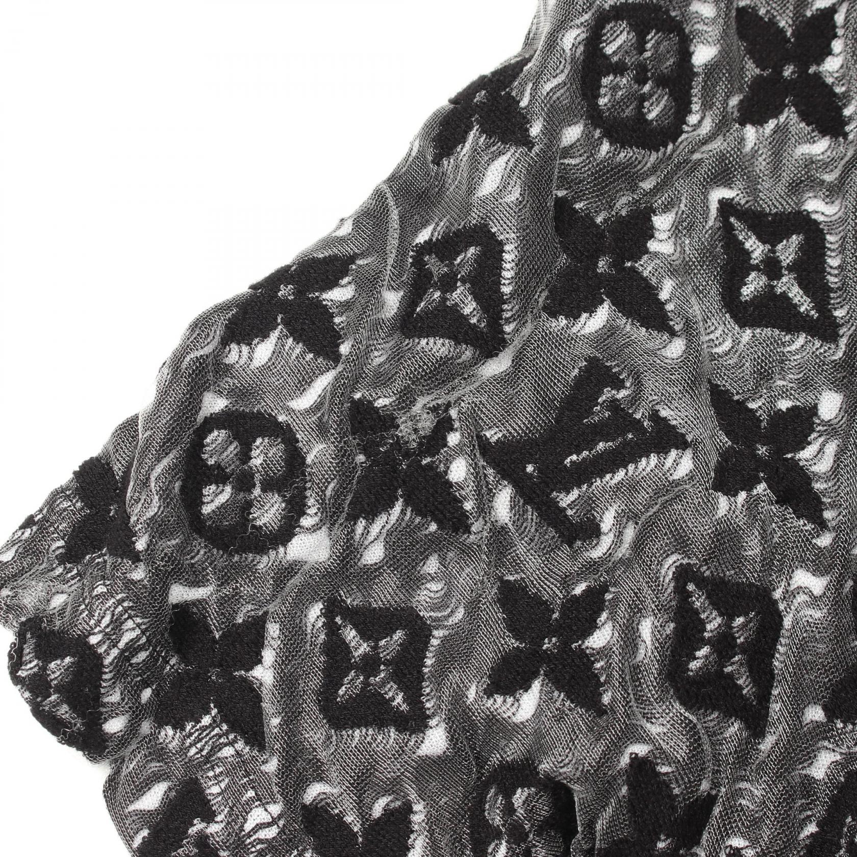 モノグラム シースルー 半袖Tシャツ コットン ブラック ルイヴィトン トップス LOUIS VUITTON
