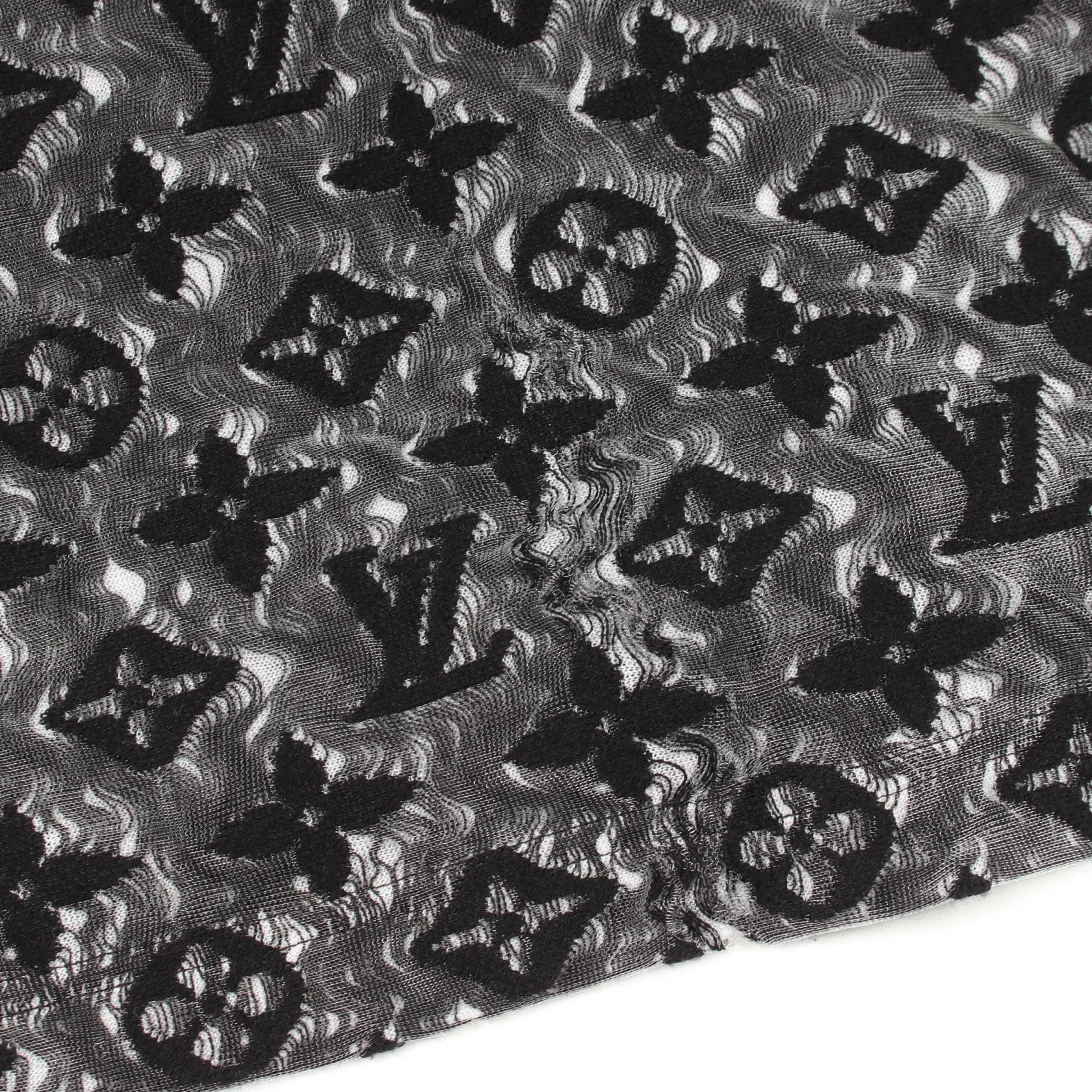 モノグラム シースルー 半袖Tシャツ コットン ブラック ルイヴィトン トップス LOUIS VUITTON