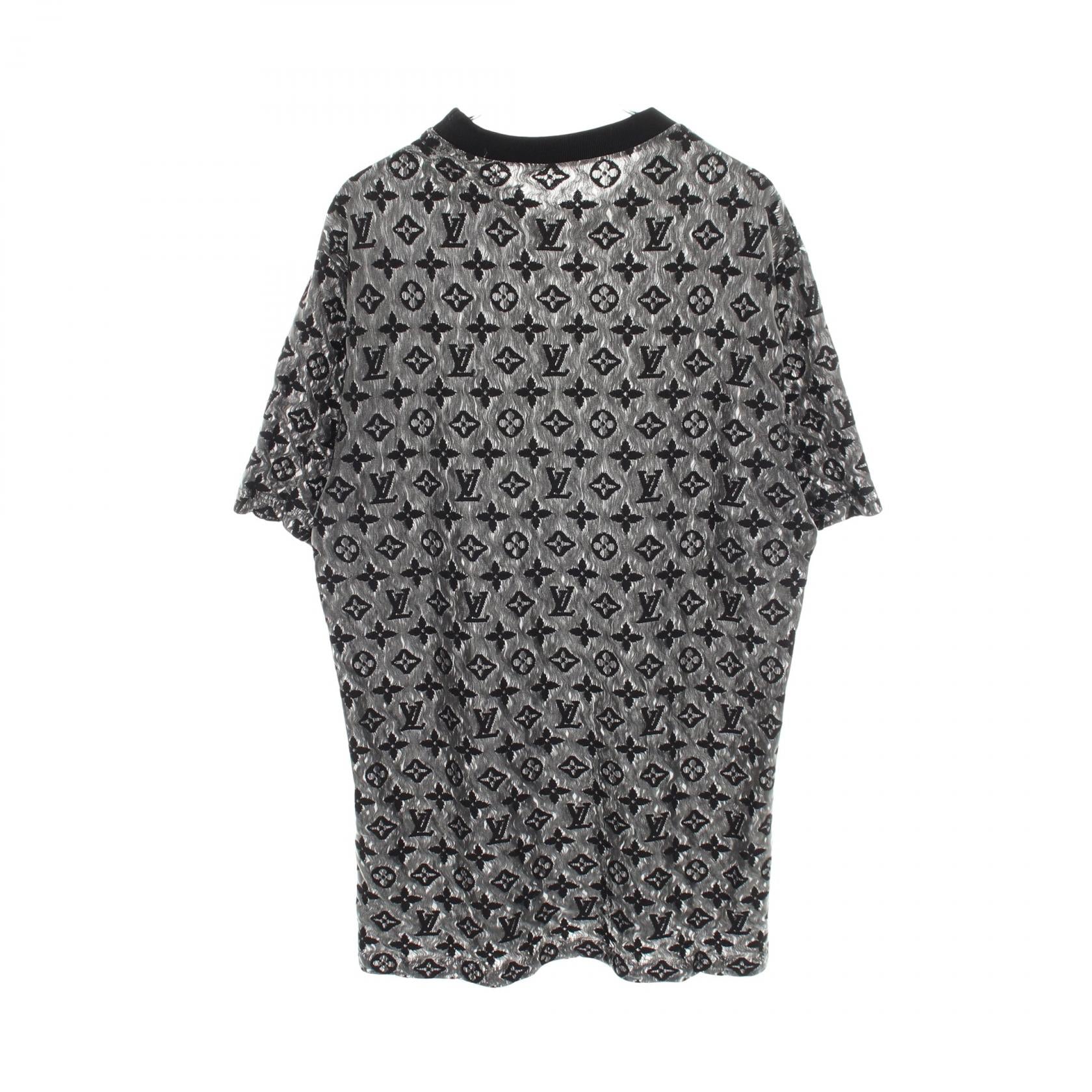 モノグラム シースルー 半袖Tシャツ コットン ブラック ルイヴィトン トップス LOUIS VUITTON