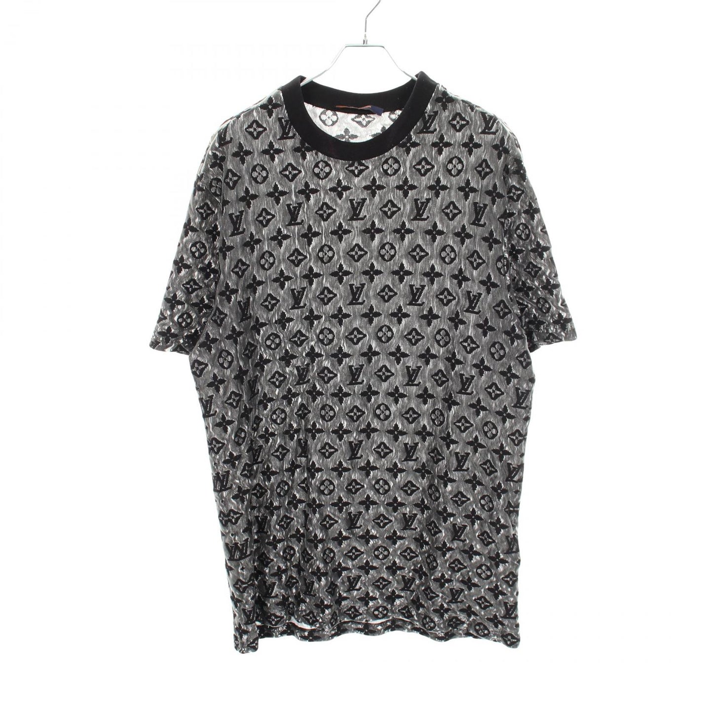 モノグラム シースルー 半袖Tシャツ コットン ブラック ルイヴィトン トップス LOUIS VUITTON