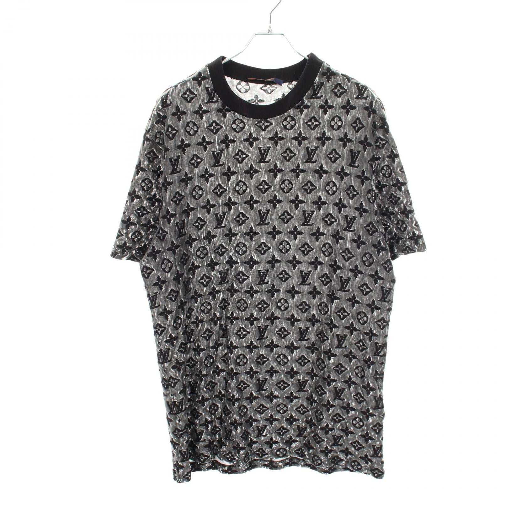 モノグラム シースルー 半袖Tシャツ コットン ブラック ルイヴィトン トップス LOUIS VUITTON