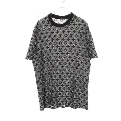 モノグラム シースルー 半袖Tシャツ コットン ブラック ルイヴィトン トップス LOUIS VUITTON