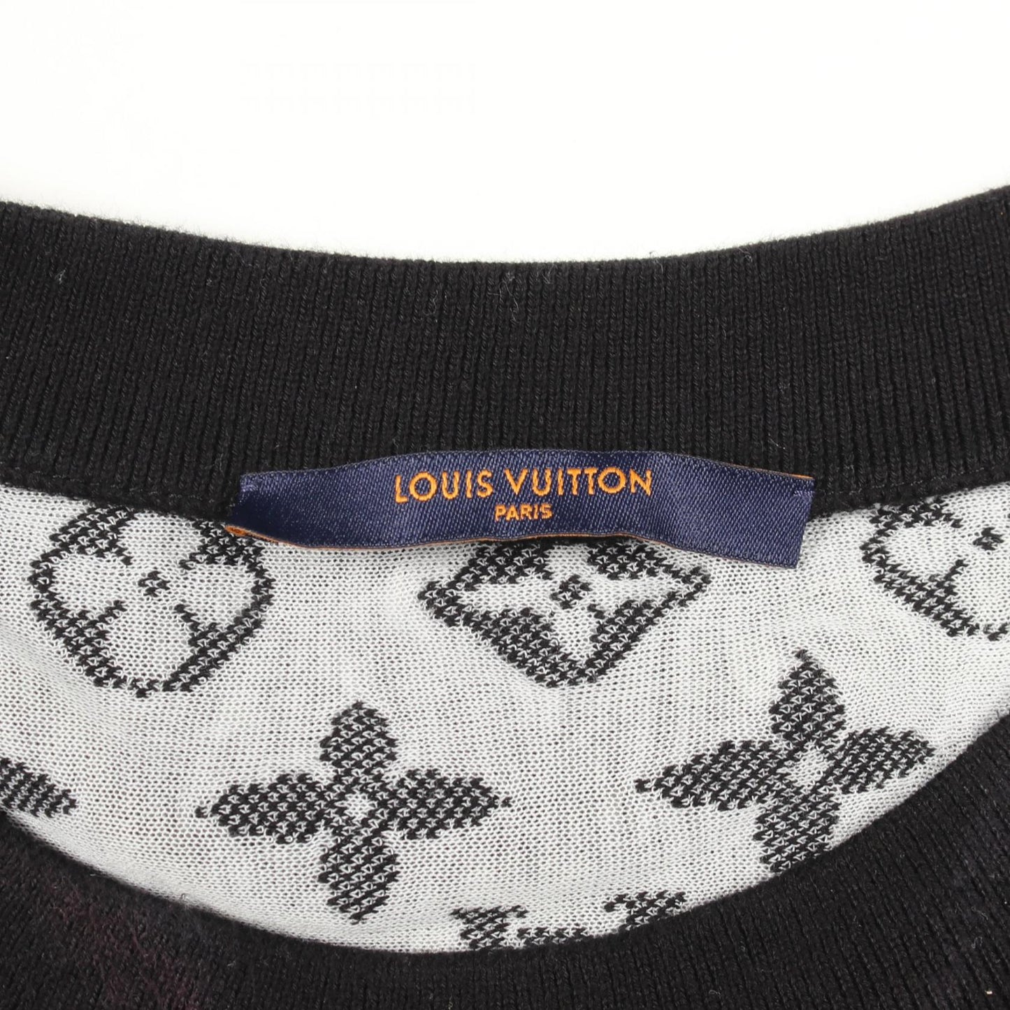 モノグラム シースルー 半袖Tシャツ コットン ブラック ルイヴィトン トップス LOUIS VUITTON