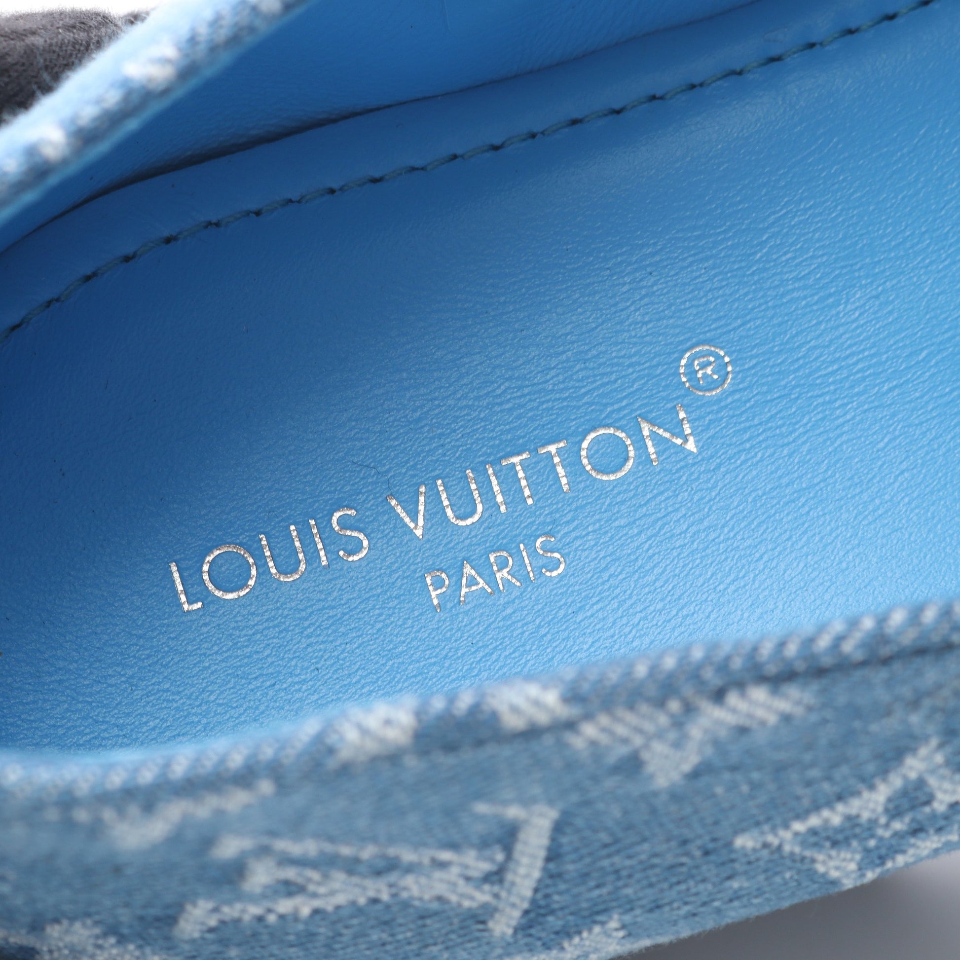 エステート モノグラムデニム ローファー デニム ブルー ルイヴィトン シューズ LOUIS VUITTON
