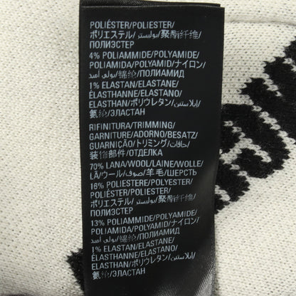 ロゴ 総柄 Vネック ニット カーディガン ウール ブラック ホワイト バレンシアガ トップス BALENCIAGA
