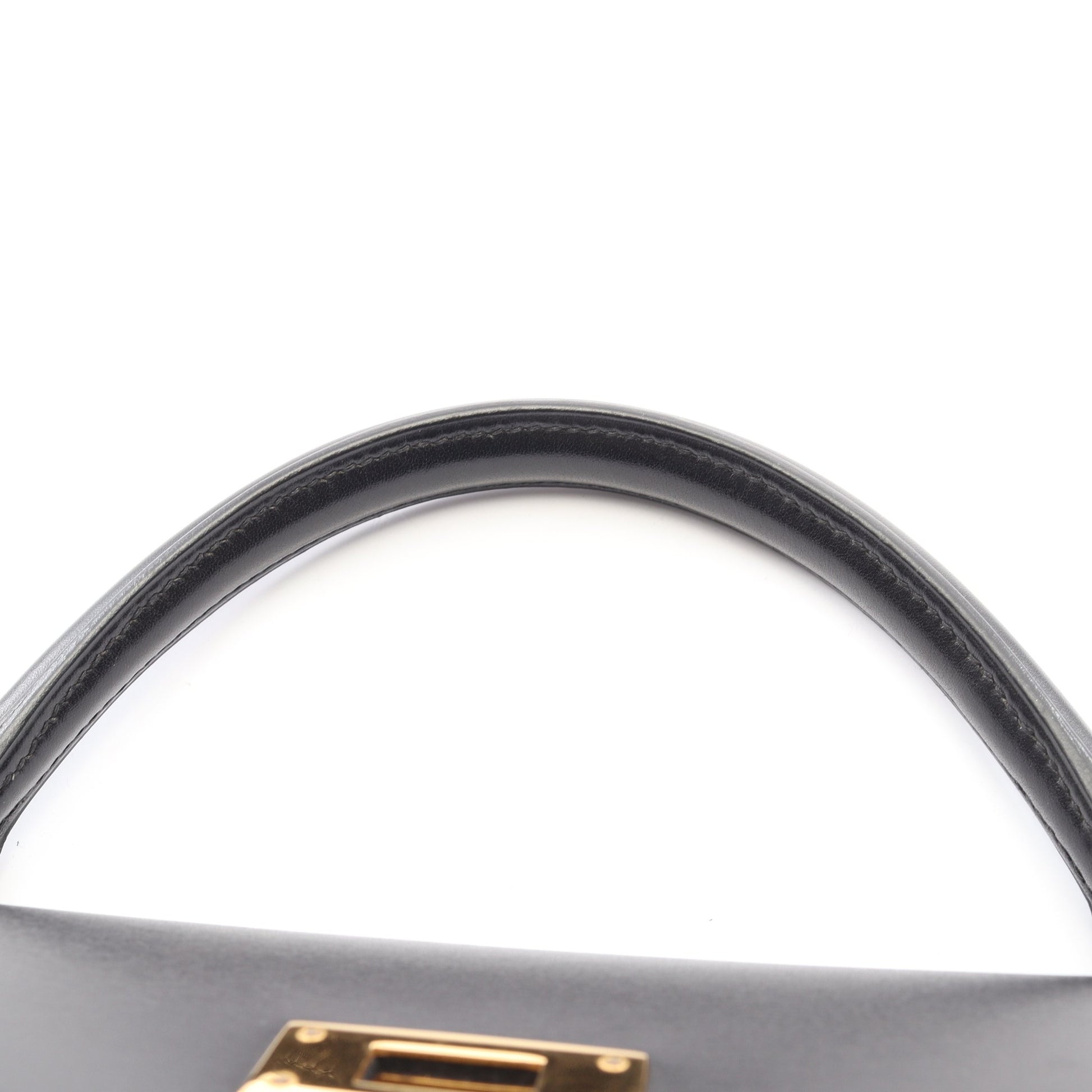 ケリー32 外縫い 2WAY ハンドバッグ ボックスカーフ ブラック ゴールド金具 ○Y刻印 エルメス バッグ HERMES