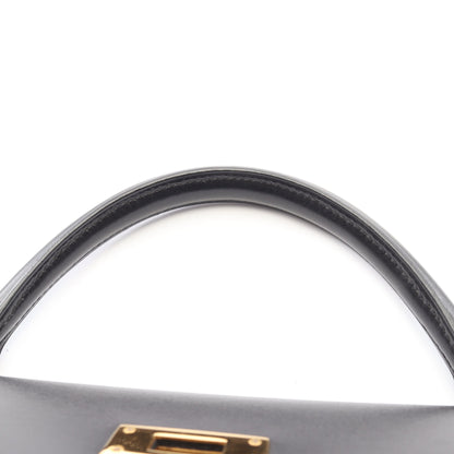 ケリー32 外縫い 2WAY ハンドバッグ ボックスカーフ ブラック ゴールド金具 ○Y刻印 エルメス バッグ HERMES