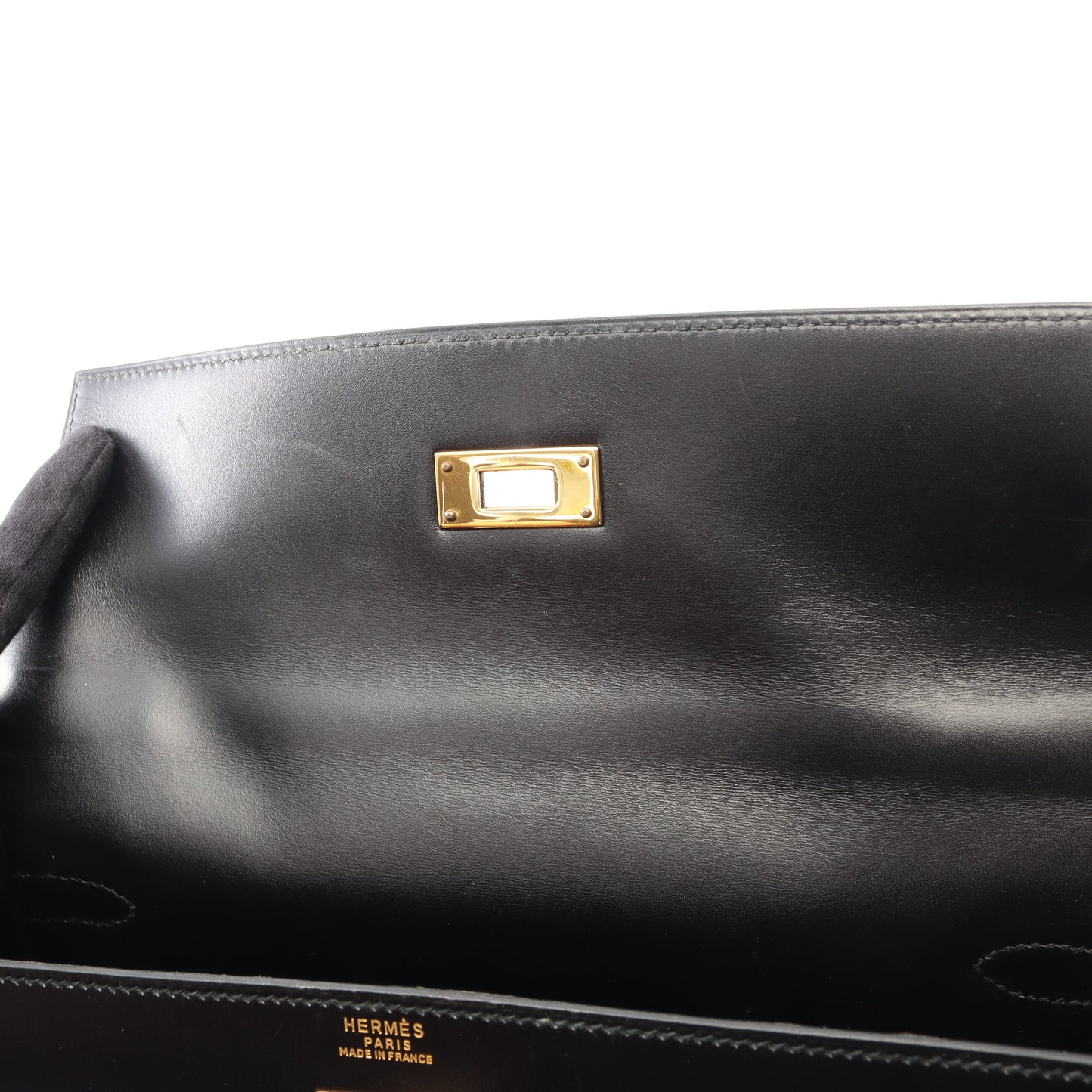 ケリー32 外縫い 2WAY ハンドバッグ ボックスカーフ ブラック ゴールド金具 ○Y刻印 エルメス バッグ HERMES