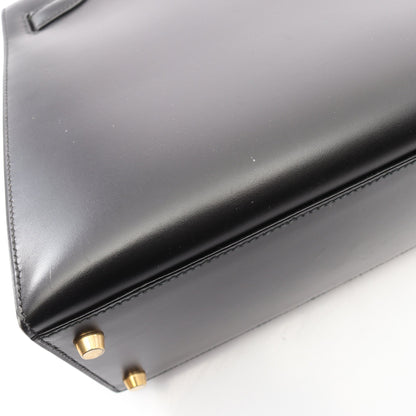 ケリー32 外縫い 2WAY ハンドバッグ ボックスカーフ ブラック ゴールド金具 ○Y刻印 エルメス バッグ HERMES