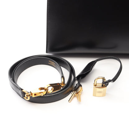 ケリー32 外縫い 2WAY ハンドバッグ ボックスカーフ ブラック ゴールド金具 ○Y刻印 エルメス バッグ HERMES