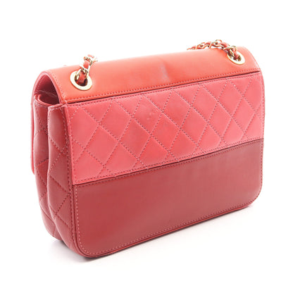 マトラッセ チェーンショルダーバッグ ラムスキン レッド マルチカラー ゴールド金具 シャネル バッグ CHANEL