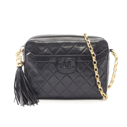 マトラッセ タッセル チェーンショルダーバッグ ラムスキン ブラック ゴールド金具 ヴィンテージ シャネル バッグ CHANEL