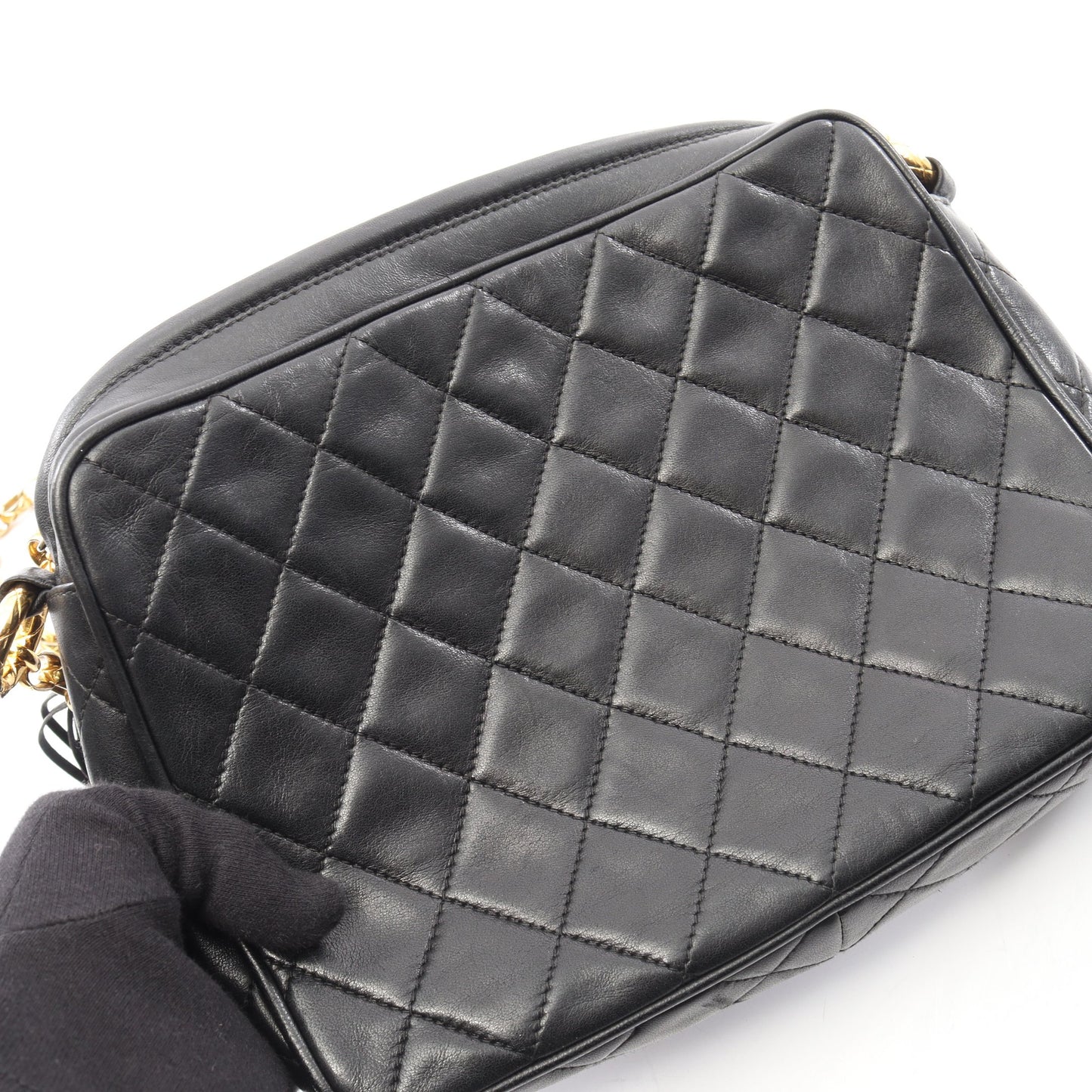 マトラッセ タッセル チェーンショルダーバッグ ラムスキン ブラック ゴールド金具 ヴィンテージ シャネル バッグ CHANEL