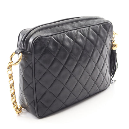 マトラッセ タッセル チェーンショルダーバッグ ラムスキン ブラック ゴールド金具 ヴィンテージ シャネル バッグ CHANEL
