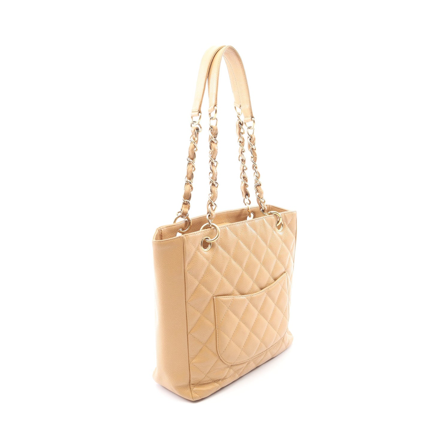 マトラッセ PST チェーンショルダーバッグ チェーントートバッグ キャビアスキン ベージュ ゴールド金具 シャネル バッグ CHANEL