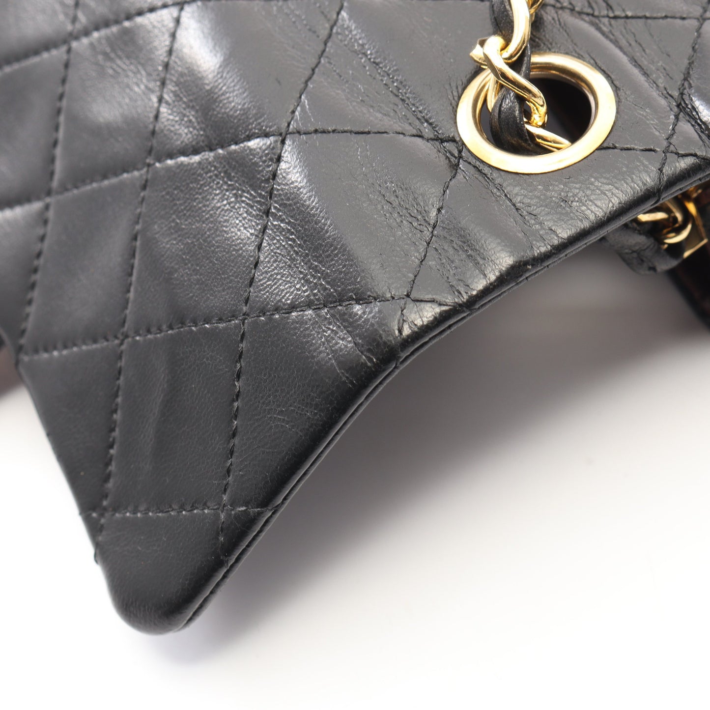 ミニマトラッセ チェーンショルダーバッグ ラムスキン ブラック ゴールド金具 シャネル バッグ CHANEL