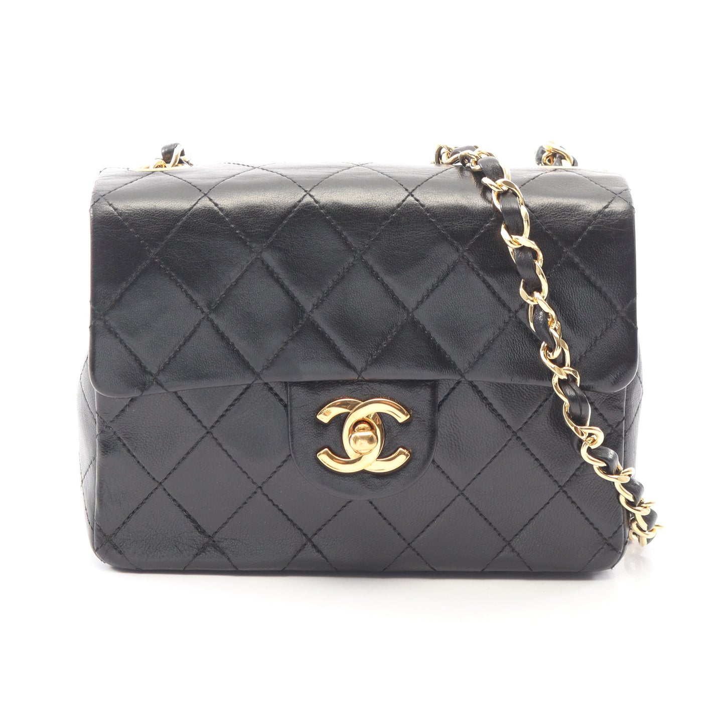 ミニマトラッセ チェーンショルダーバッグ ラムスキン ブラック ゴールド金具 シャネル バッグ CHANEL