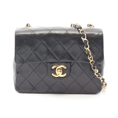 ミニマトラッセ チェーンショルダーバッグ ラムスキン ブラック ゴールド金具 シャネル バッグ CHANEL
