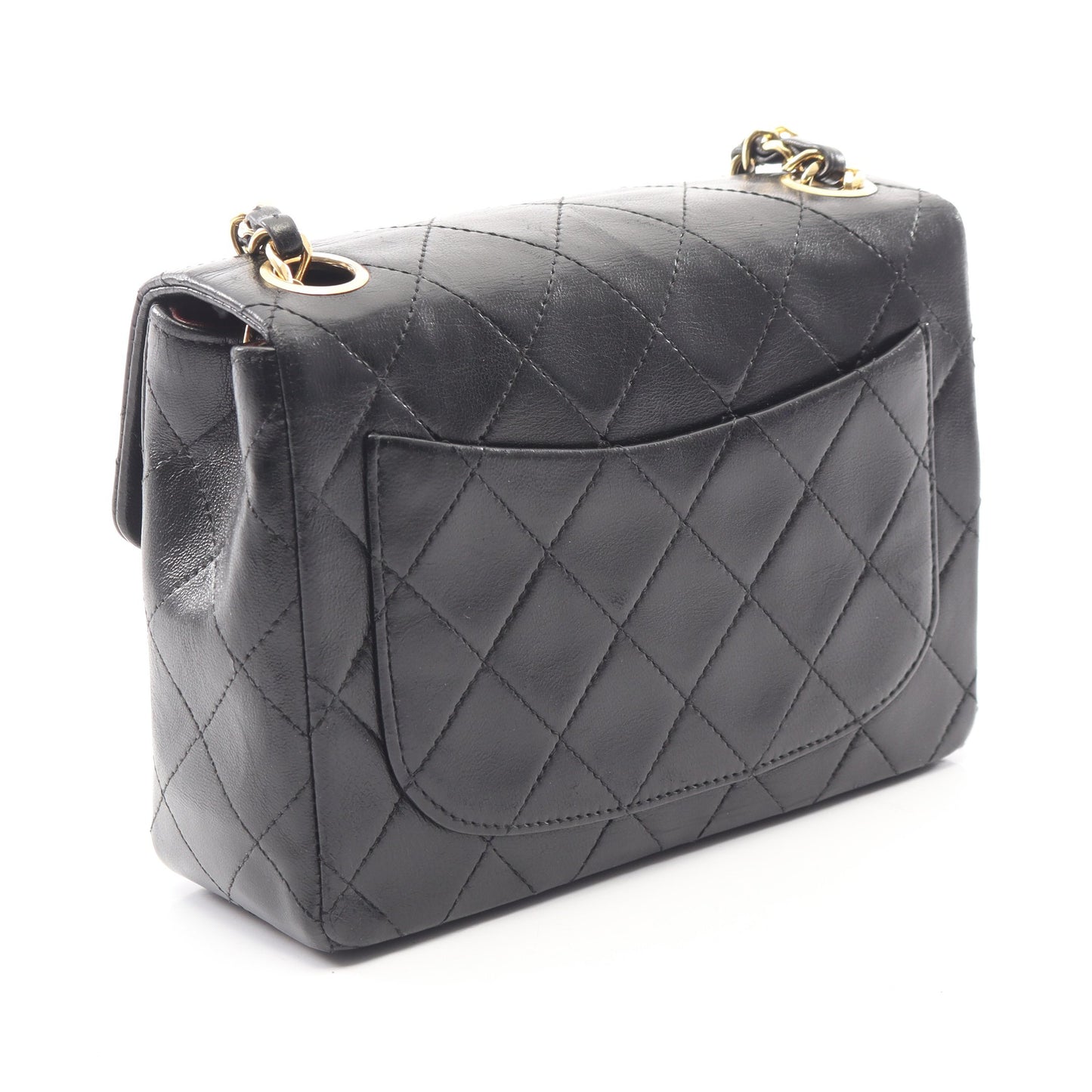 ミニマトラッセ チェーンショルダーバッグ ラムスキン ブラック ゴールド金具 シャネル バッグ CHANEL