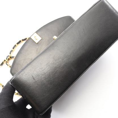 マトラッセ ダイアナフラップ チェーンショルダーバッグ ラムスキン ブラック ゴールド金具 シャネル バッグ CHANEL