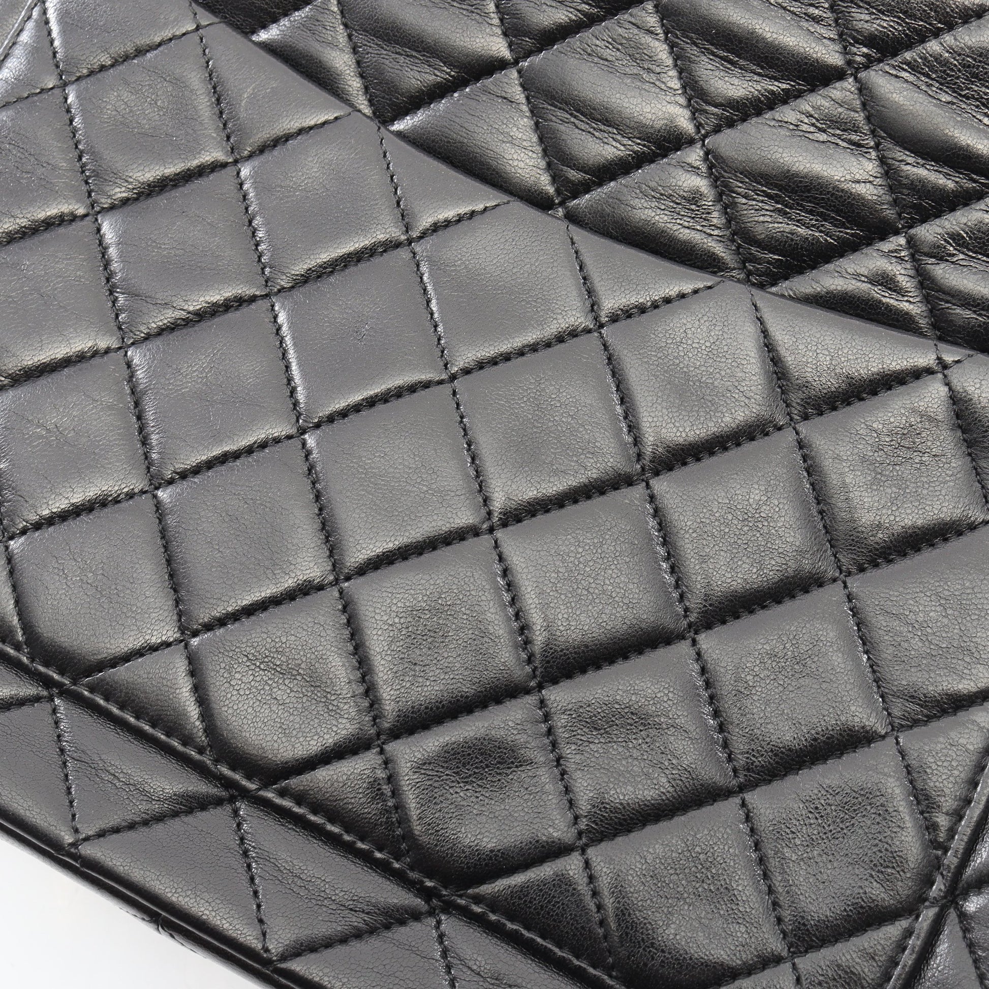 マトラッセ Wフラップ Wチェーンショルダーバッグ ラムスキン ブラック ゴールド金具 シャネル バッグ CHANEL