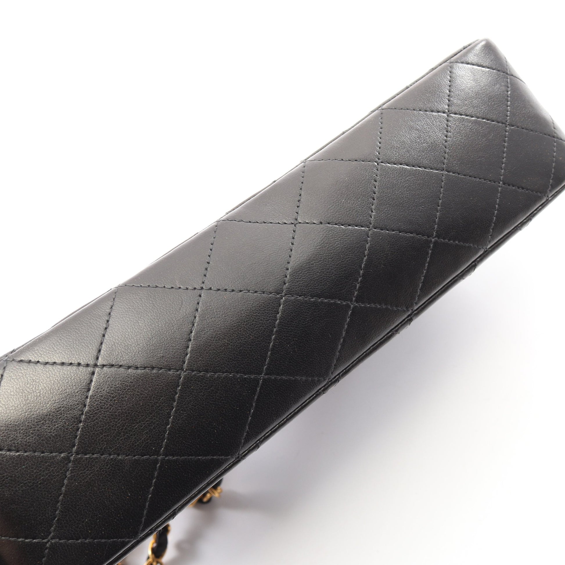 マトラッセ Wフラップ Wチェーンショルダーバッグ ラムスキン ブラック ゴールド金具 シャネル バッグ CHANEL