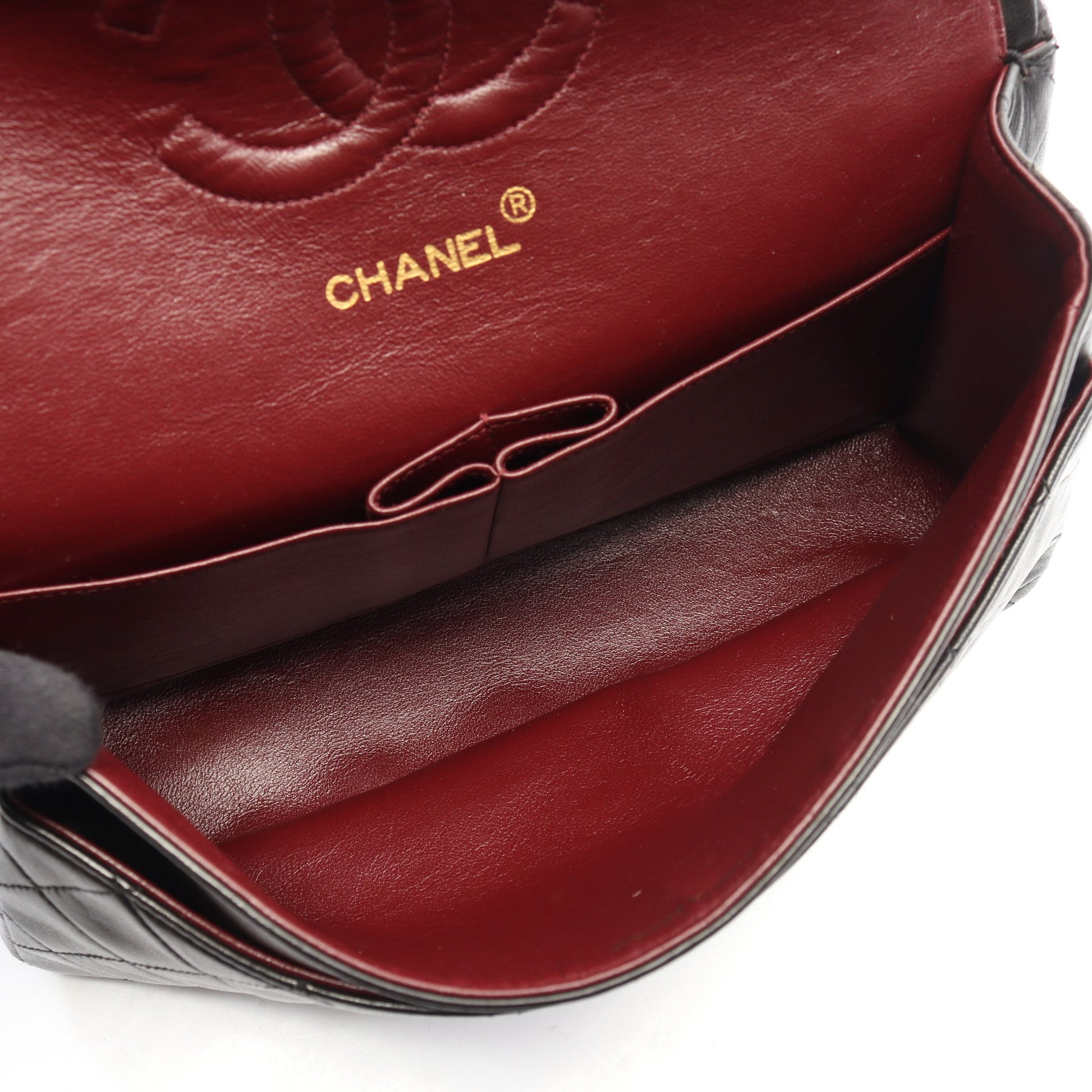 マトラッセ Wフラップ Wチェーンショルダーバッグ ラムスキン ブラック ゴールド金具 シャネル バッグ CHANEL