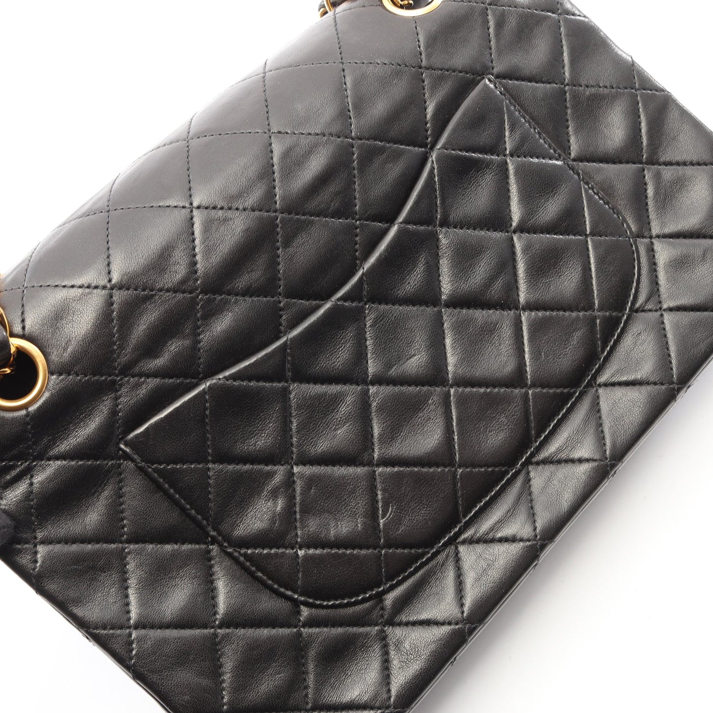 マトラッセ Wフラップ Wチェーンショルダーバッグ ラムスキン ブラック ゴールド金具 シャネル バッグ CHANEL