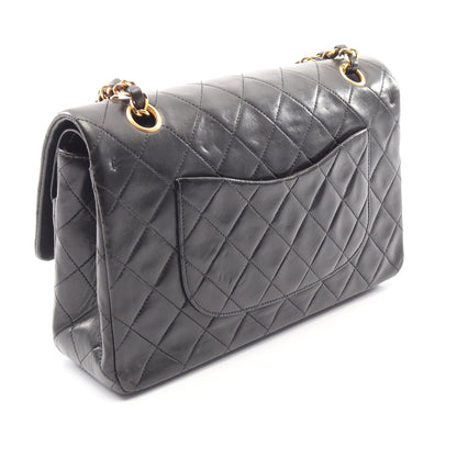 マトラッセ Wフラップ Wチェーンショルダーバッグ ラムスキン ブラック ゴールド金具 シャネル バッグ CHANEL